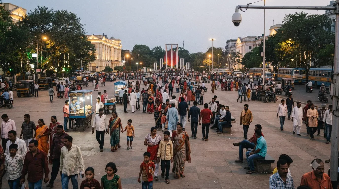 Parks, plazas and public zones with crowd monitoring