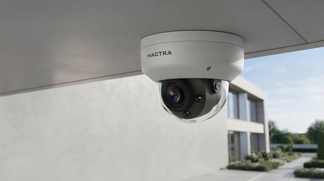 MACTRA dome camera range — transparent cutaway and mounted views