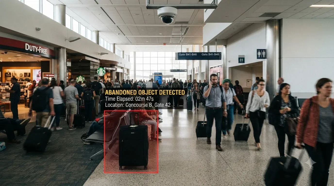 Airport terminal with luggage areas