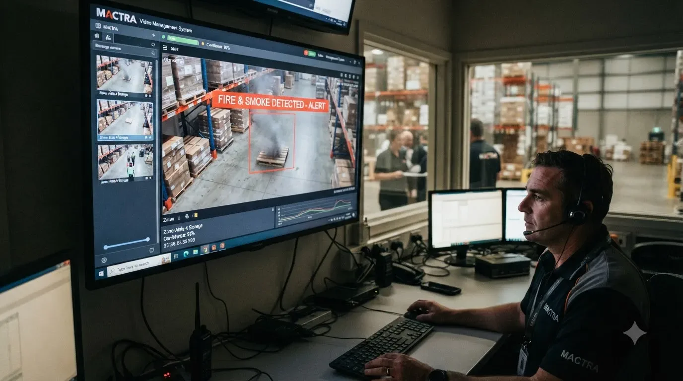 Industrial facility requiring fire monitoring