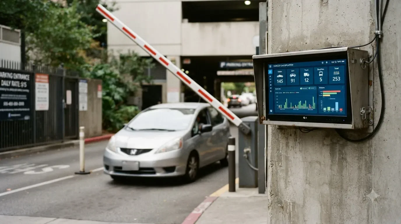 Vehicles on road being monitored