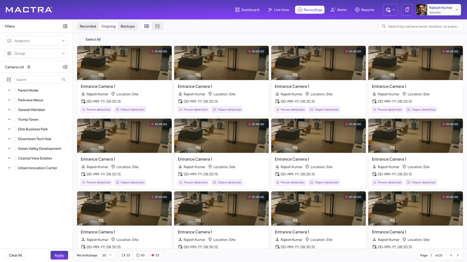MACTRA VMS — recordings library